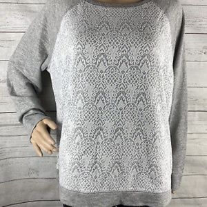 Grey Ava & Viv Lace Front Long Sleeve